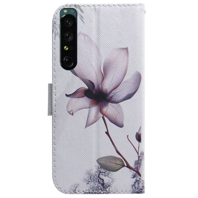 Flip Cover Sony Xperia 1 IV Vintage Pink Blomst