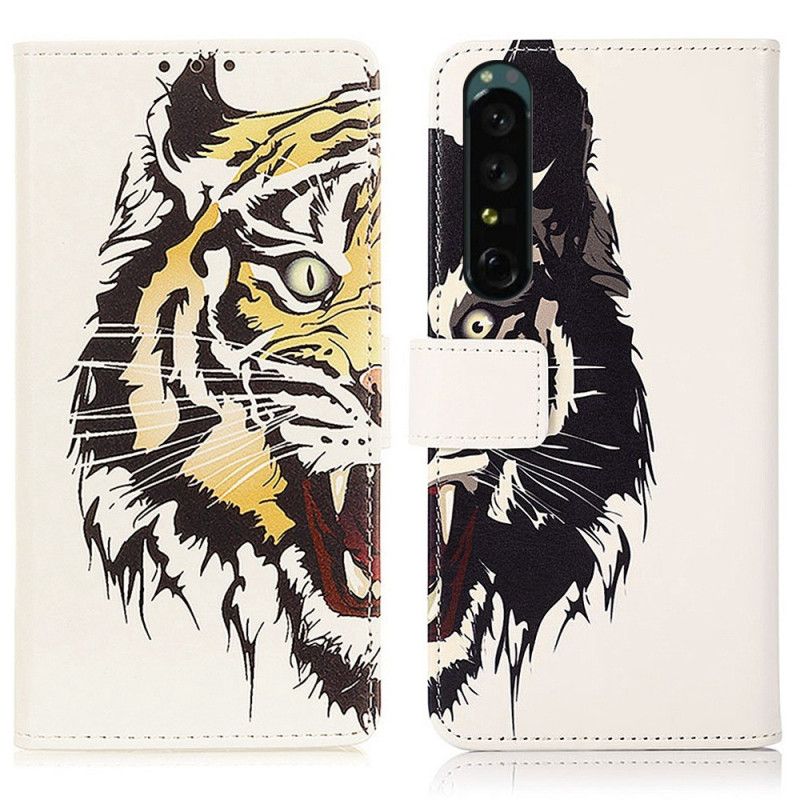 Læder Cover Sony Xperia 1 IV Hærd Tiger