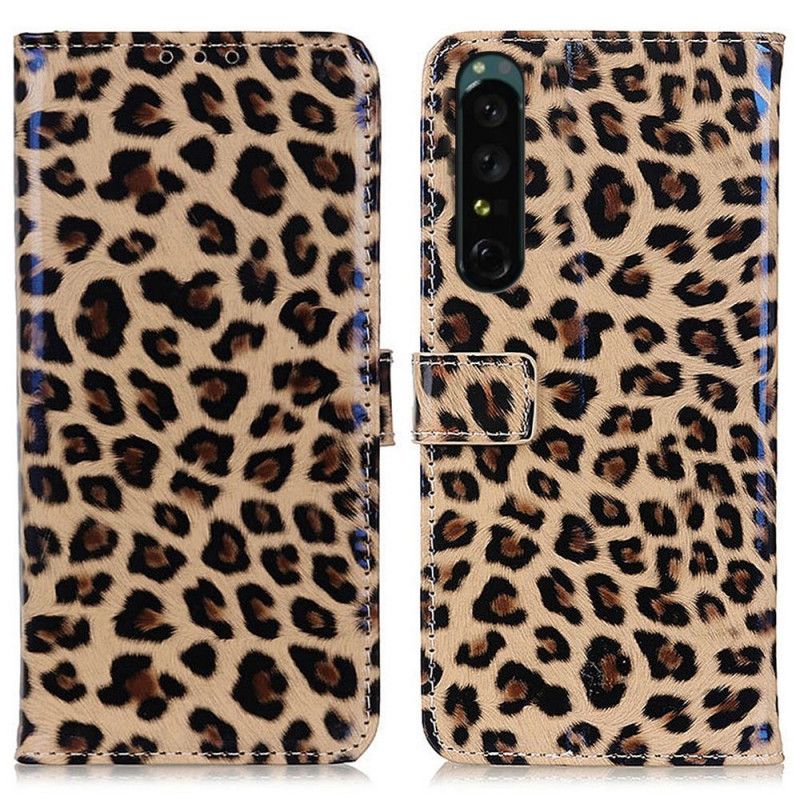 Læder Cover Sony Xperia 1 IV Leopardhudeffekt