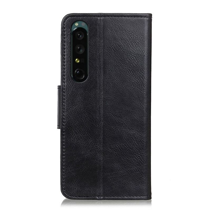 Læder Cover Sony Xperia 1 IV Vendbar Lås I Læderstil