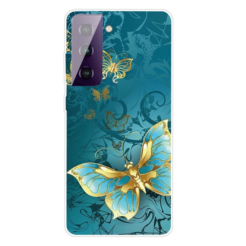 Cover Samsung Galaxy S21 FE Fleksible Sommerfugle