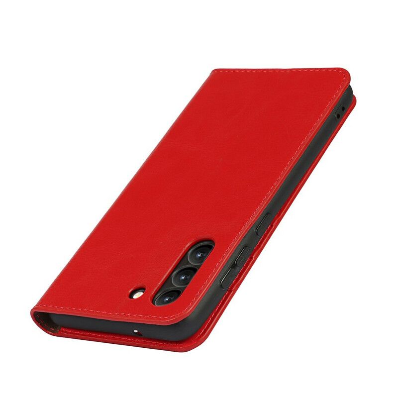 Cover Samsung Galaxy S21 FE Flip Cover Ægte Læder