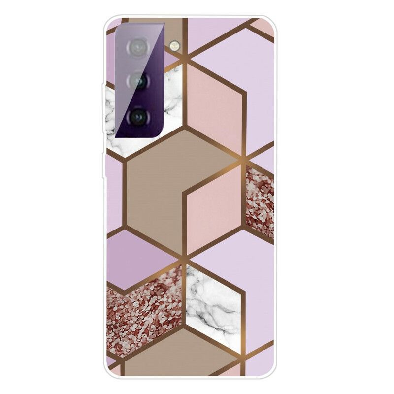 Cover Samsung Galaxy S21 FE Geometrisk Marmor