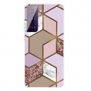 Cover Samsung Galaxy S21 FE Geometrisk Marmor