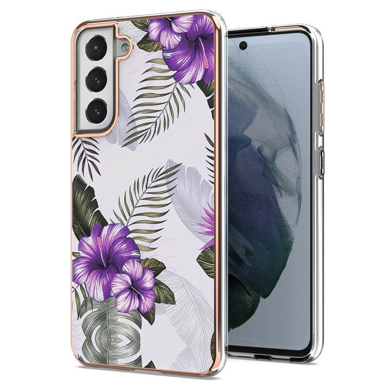 Cover Samsung Galaxy S21 FE Lilla Blomster