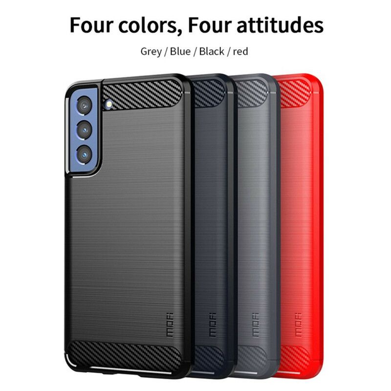 Cover Samsung Galaxy S21 FE Mofi Børstet Kulfiber