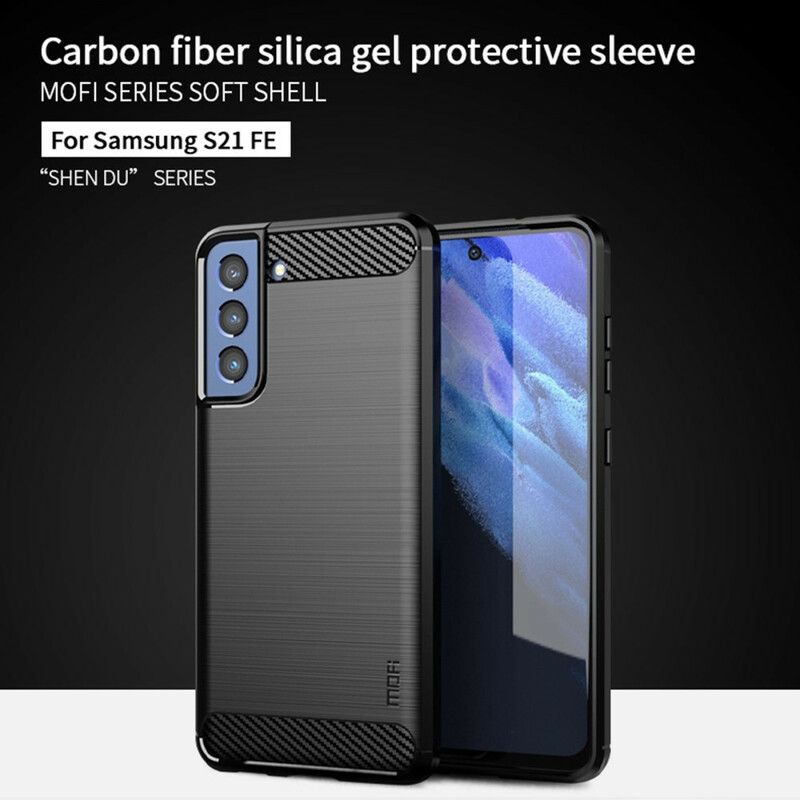 Cover Samsung Galaxy S21 FE Mofi Børstet Kulfiber