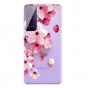 Cover Samsung Galaxy S21 FE Små Lyserøde Blomster