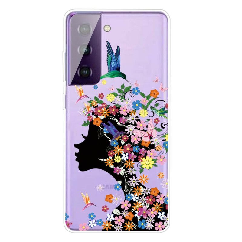 Cover Samsung Galaxy S21 FE Smukt Blomsterhoved