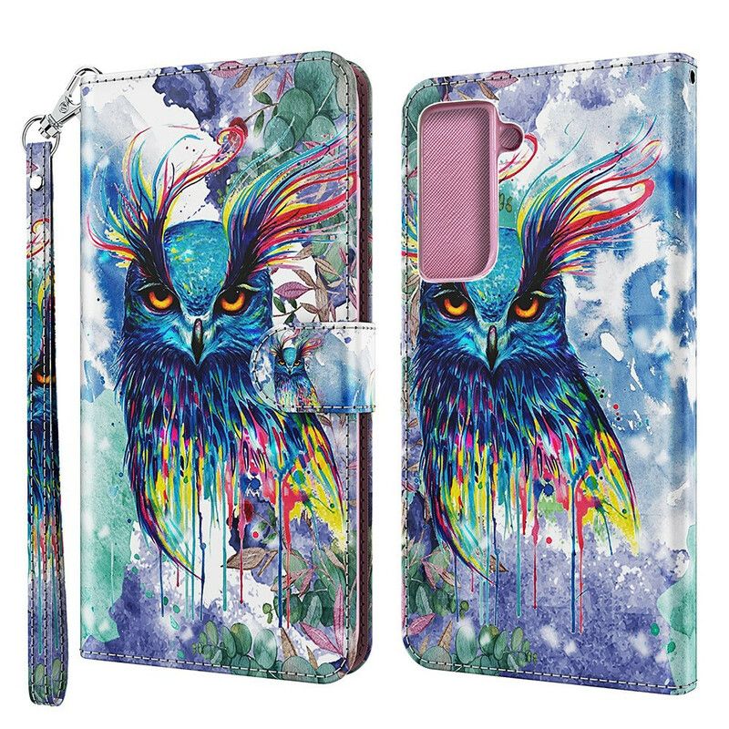 Flip Cover Samsung Galaxy S21 FE Akvarel Fugl