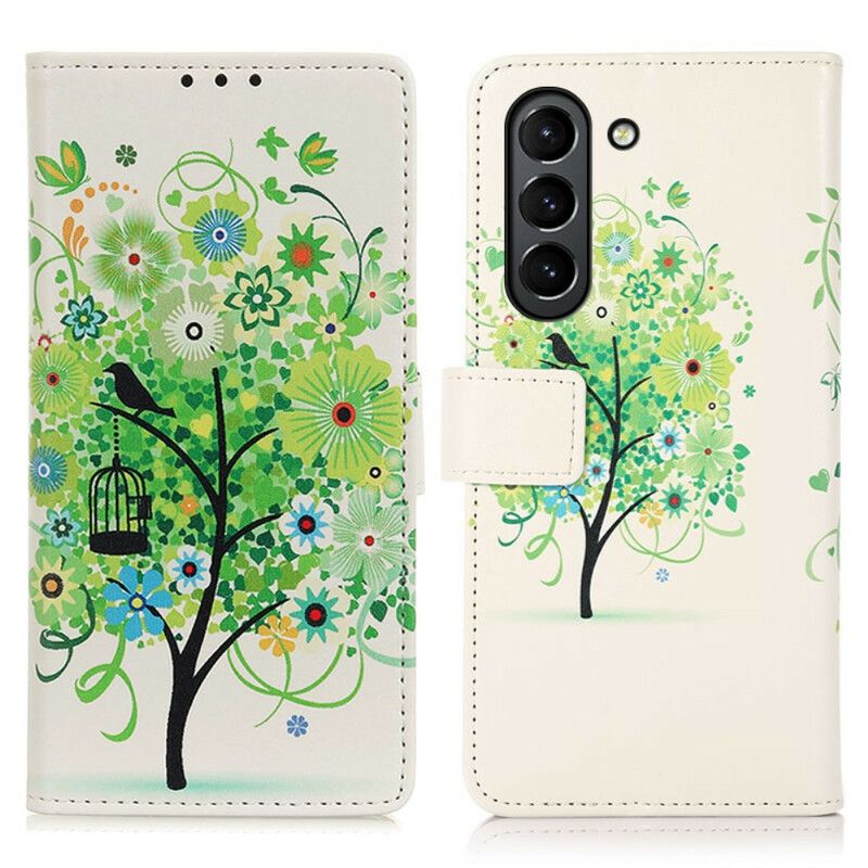 Flip Cover Samsung Galaxy S21 FE Blomstrende Træ