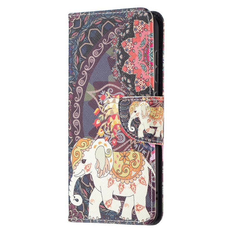 Flip Cover Samsung Galaxy S21 FE Etnisk Elefantmandala