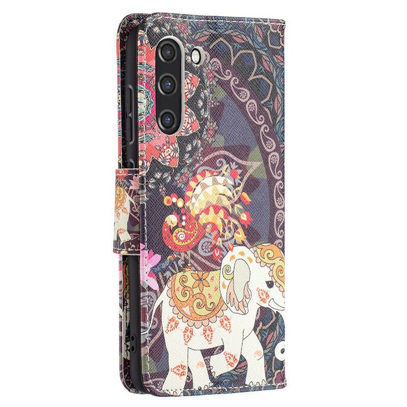 Flip Cover Samsung Galaxy S21 FE Etnisk Elefantmandala