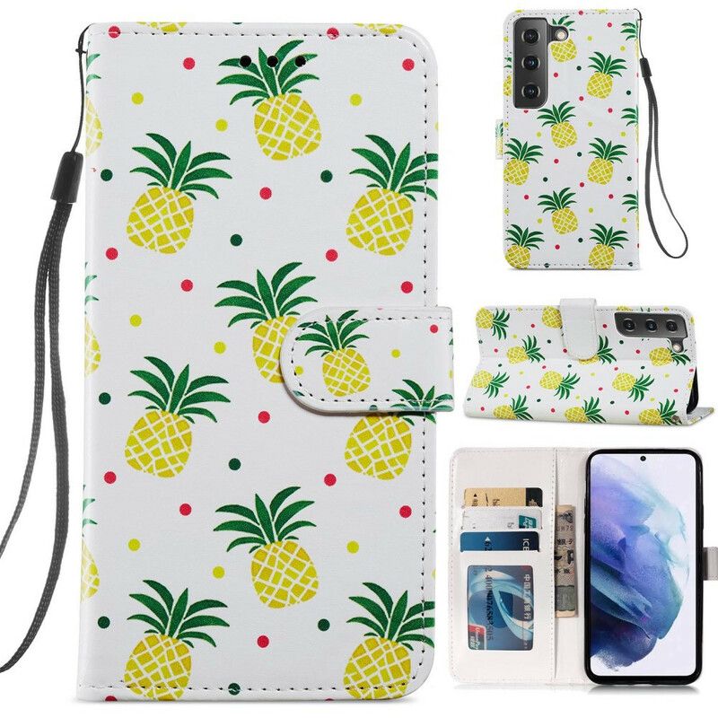 Flip Cover Samsung Galaxy S21 FE Flere Ananas