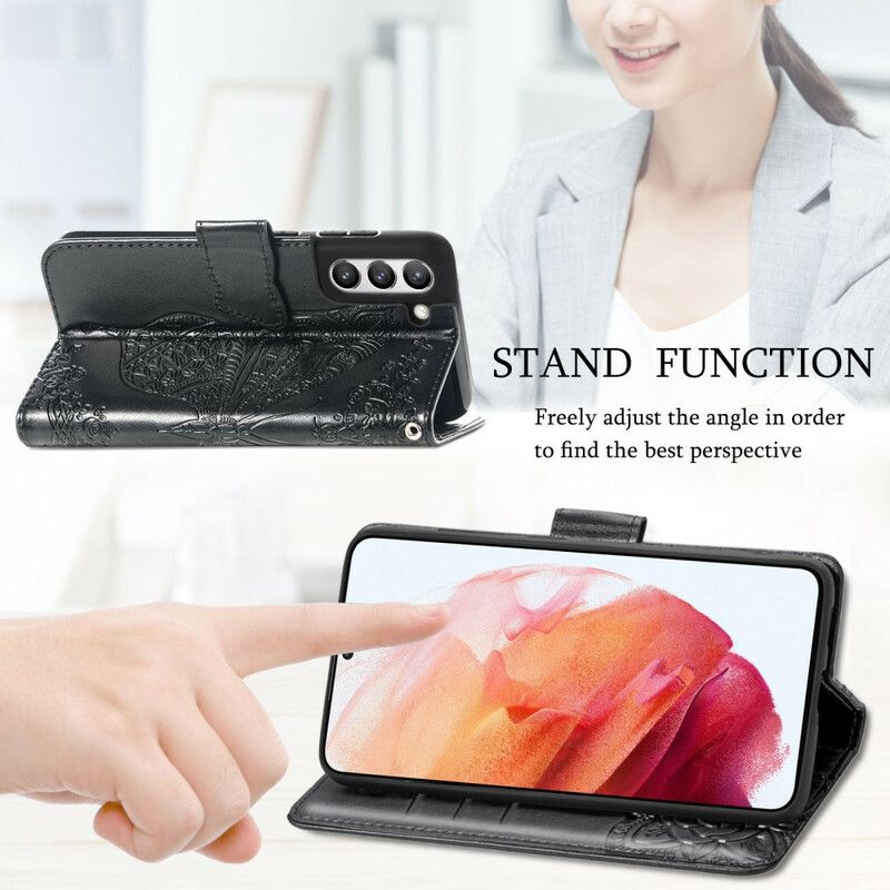 Flip Cover Samsung Galaxy S21 FE Halve Sommerfugle