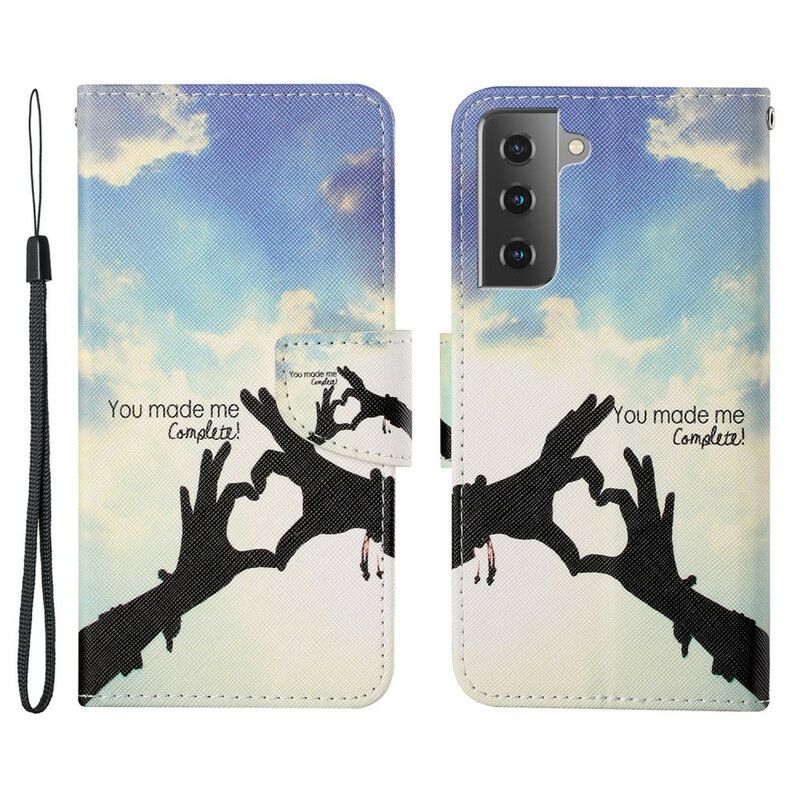 Flip Cover Samsung Galaxy S21 FE Komplet Med Snor