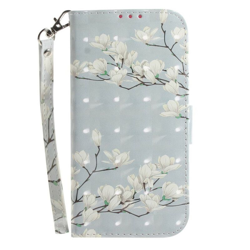 Flip Cover Samsung Galaxy S21 FE Med Snor Thong Blomstergren