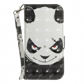 Flip Cover Samsung Galaxy S21 FE Med Snor Vred Panda Med Rem