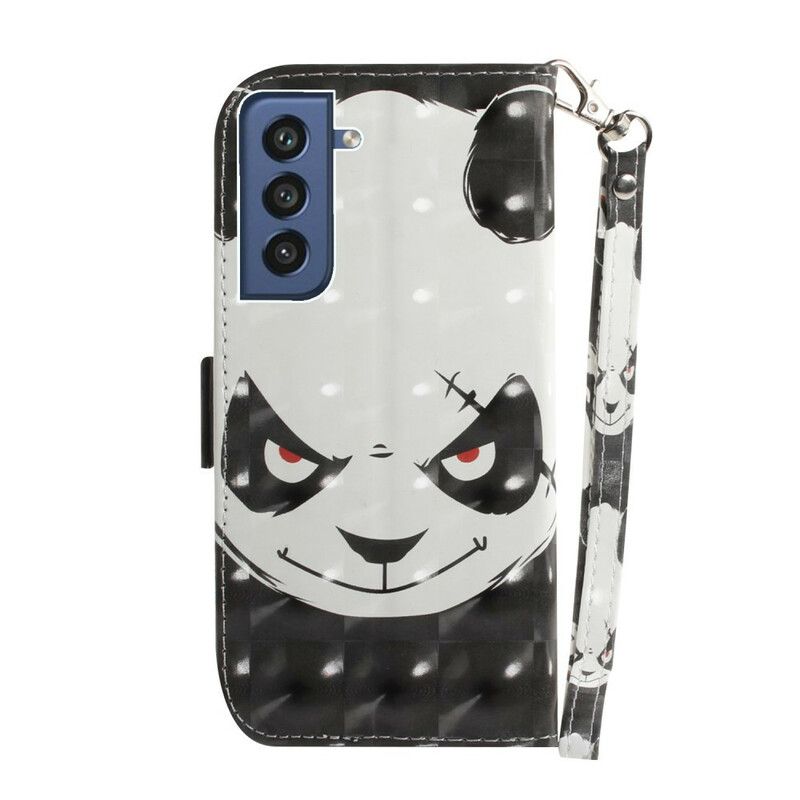 Flip Cover Samsung Galaxy S21 FE Med Snor Vred Panda Med Rem