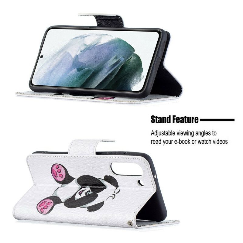 Flip Cover Samsung Galaxy S21 FE Panda Sjov