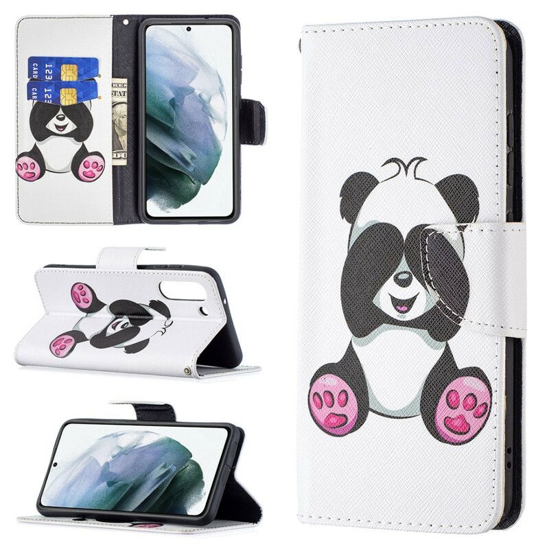 Flip Cover Samsung Galaxy S21 FE Panda Sjov