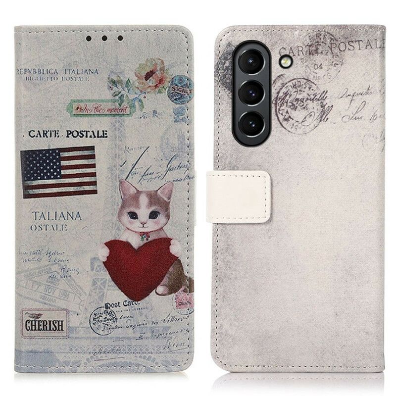 Flip Cover Samsung Galaxy S21 FE Rejsende Kat