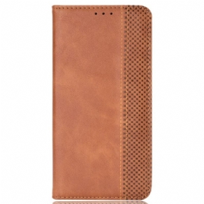 Cover Poco M5 Flip Cover Stiliseret Læderstil