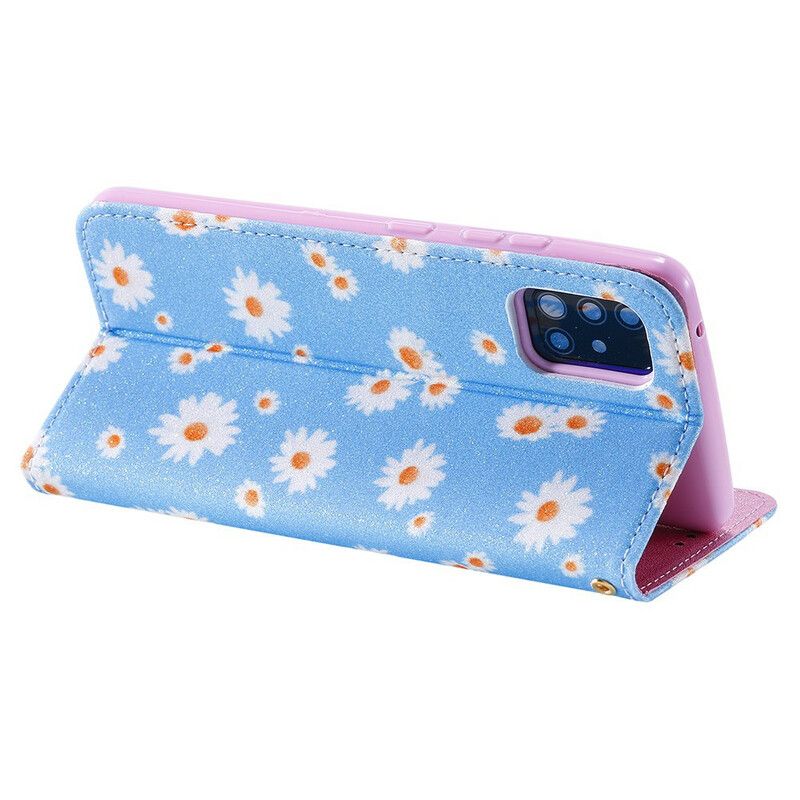 Cover Samsung Galaxy A51 5G Flip Cover Faux Læder Tusindfryd