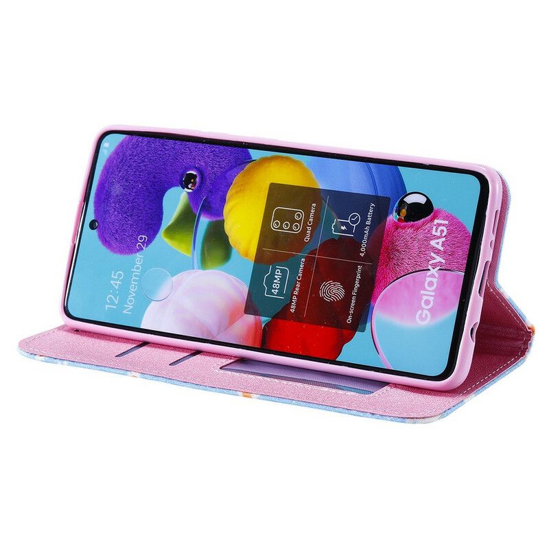 Cover Samsung Galaxy A51 5G Flip Cover Faux Læder Tusindfryd