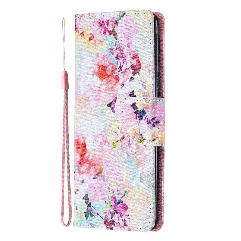 Flip Cover Samsung Galaxy A51 5G Med Snor Vintage Strappy Floralies