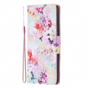 Flip Cover Samsung Galaxy A51 5G Med Snor Vintage Strappy Floralies