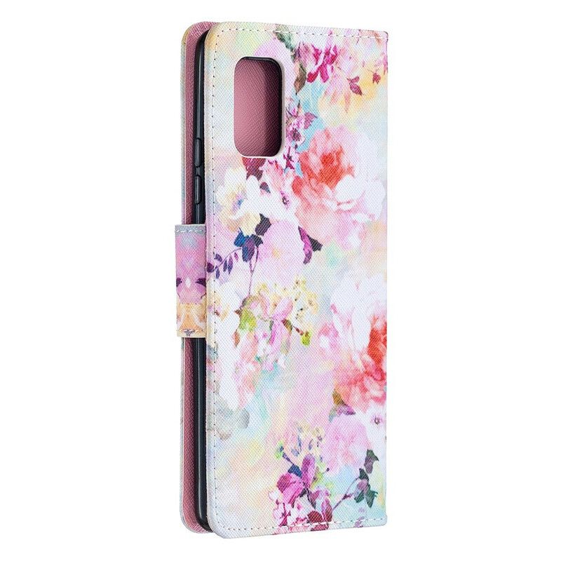 Flip Cover Samsung Galaxy A51 5G Med Snor Vintage Strappy Floralies