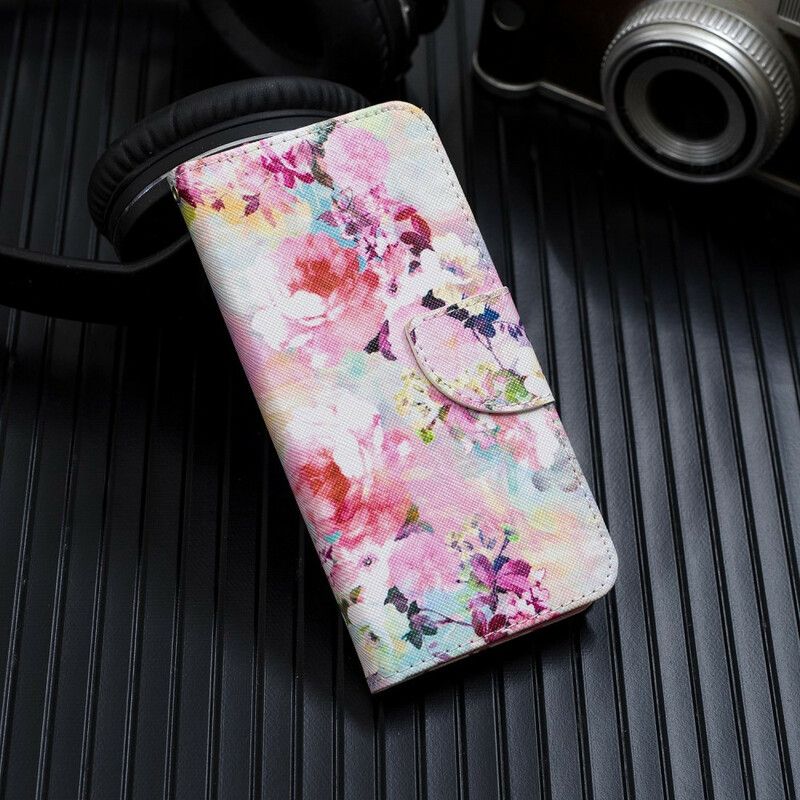 Flip Cover Samsung Galaxy A51 5G Med Snor Vintage Strappy Floralies