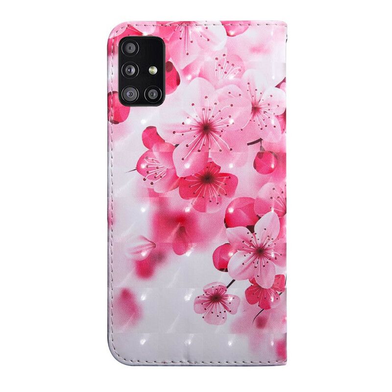 Flip Cover Samsung Galaxy A51 5G Pink Blomster