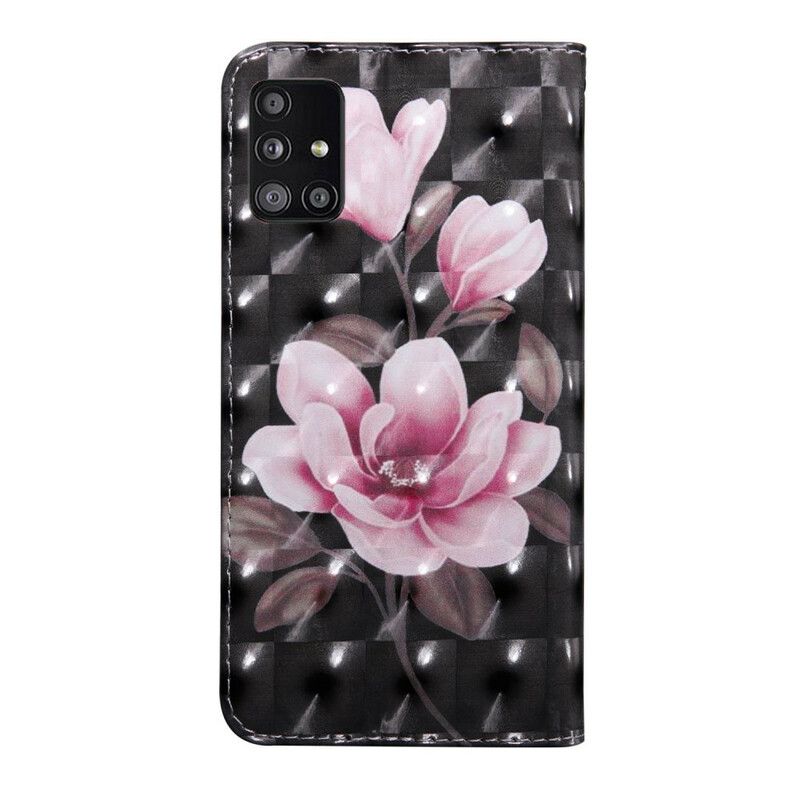 Læder Cover Samsung Galaxy A51 5G Blomsterblomster