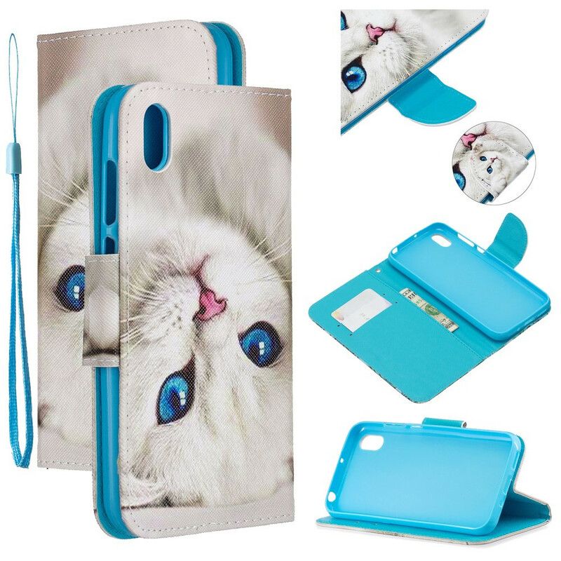 Flip Cover / Honor 8S Med Snor Thong Blue Eyed Cat