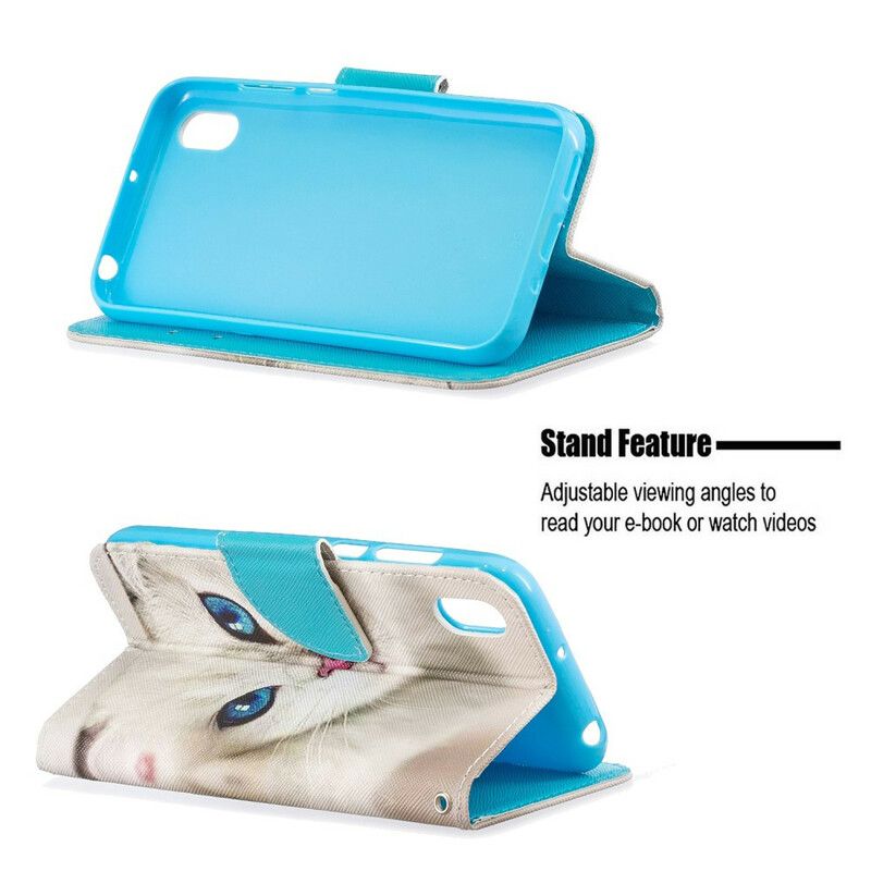 Flip Cover / Honor 8S Med Snor Thong Blue Eyed Cat