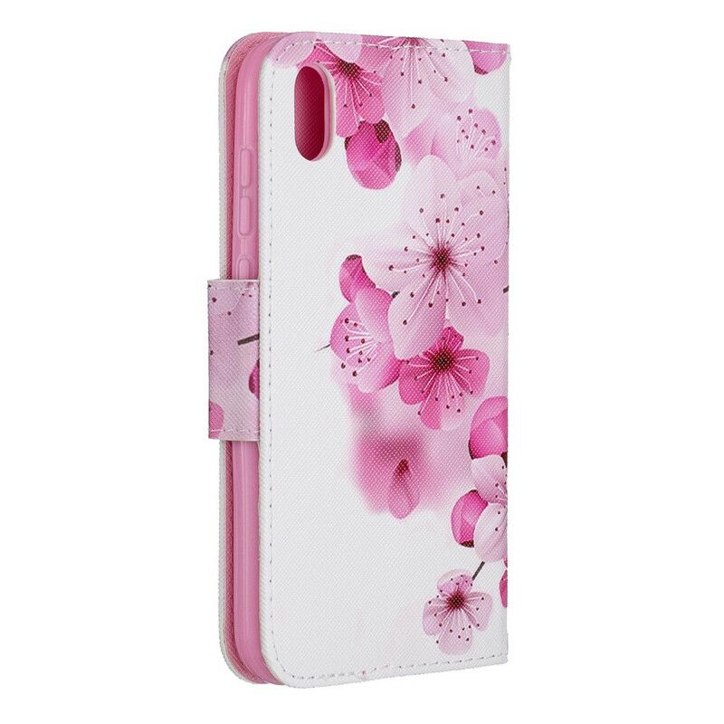 Læder Cover / Honor 8S Med Snor Blomsteropdagelse Med Rem