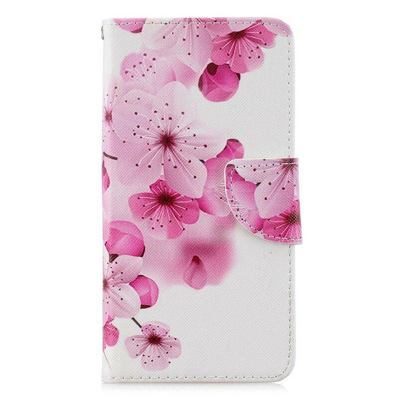 Læder Cover / Honor 8S Med Snor Blomsteropdagelse Med Rem