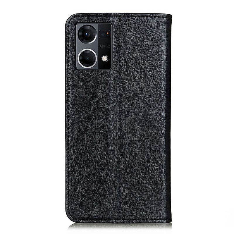 Cover Oppo Reno 7 Flip Cover Tekstureret Kunstlæder