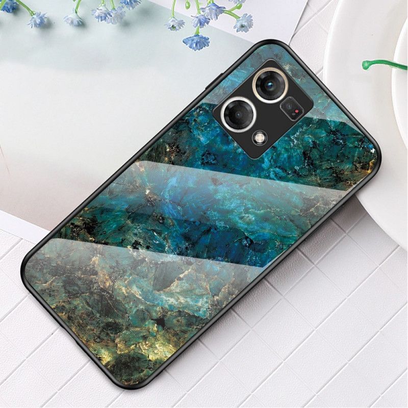 Cover Oppo Reno 7 Marmor Hærdet Glas