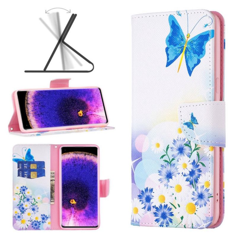 Flip Cover Oppo Reno 7 Akvarelsommerfugle