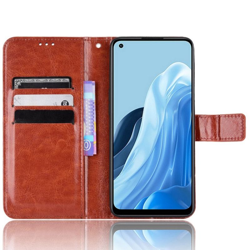 Flip Cover Oppo Reno 7 Flashy Imiteret Læder