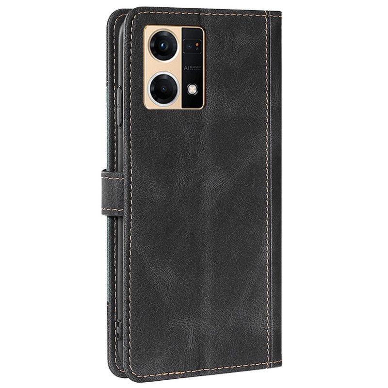 Flip Cover Oppo Reno 7 Tofarvet Blomster