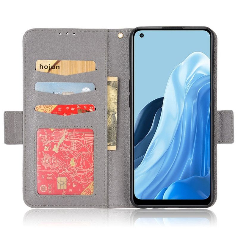 Flip Cover Oppo Reno 7 Traditionel Litchi-læderstil