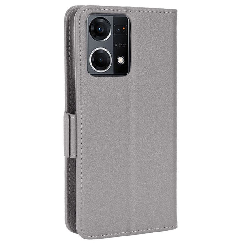 Flip Cover Oppo Reno 7 Traditionel Litchi-læderstil