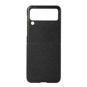 Cover Samsung Galaxy Z Flip 3 5G Flip Cover Ægte Litchi Farve Læder