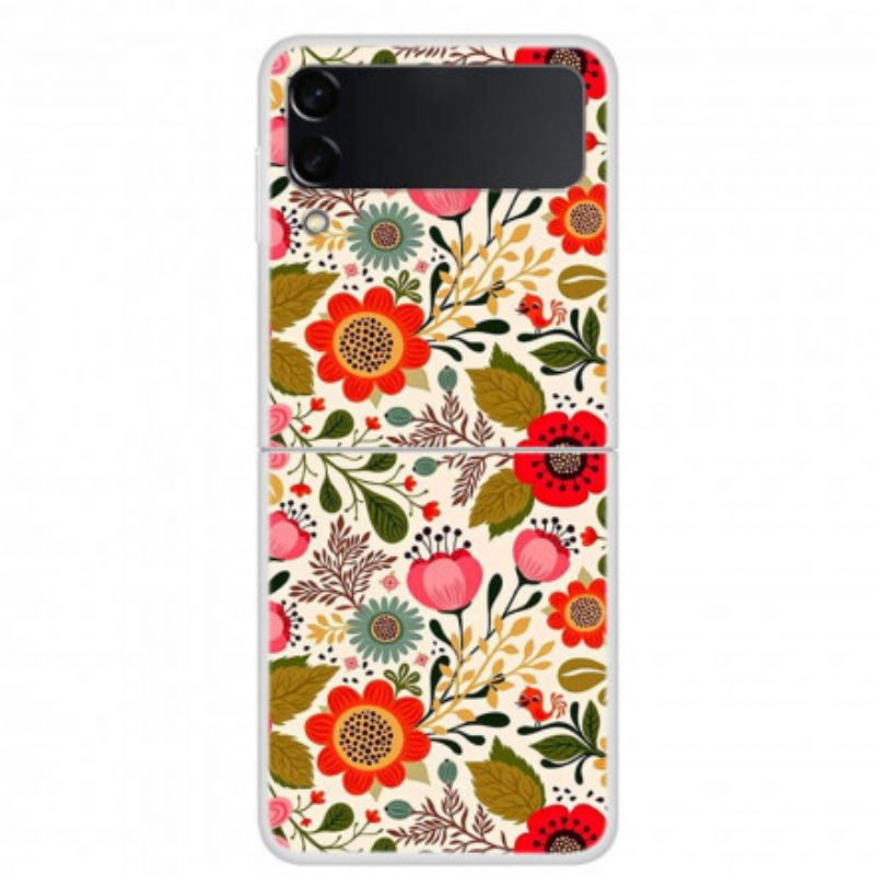 Cover Samsung Galaxy Z Flip 3 5G Flip Cover Blomster