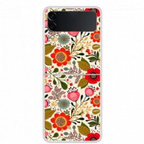 Cover Samsung Galaxy Z Flip 3 5G Flip Cover Blomster