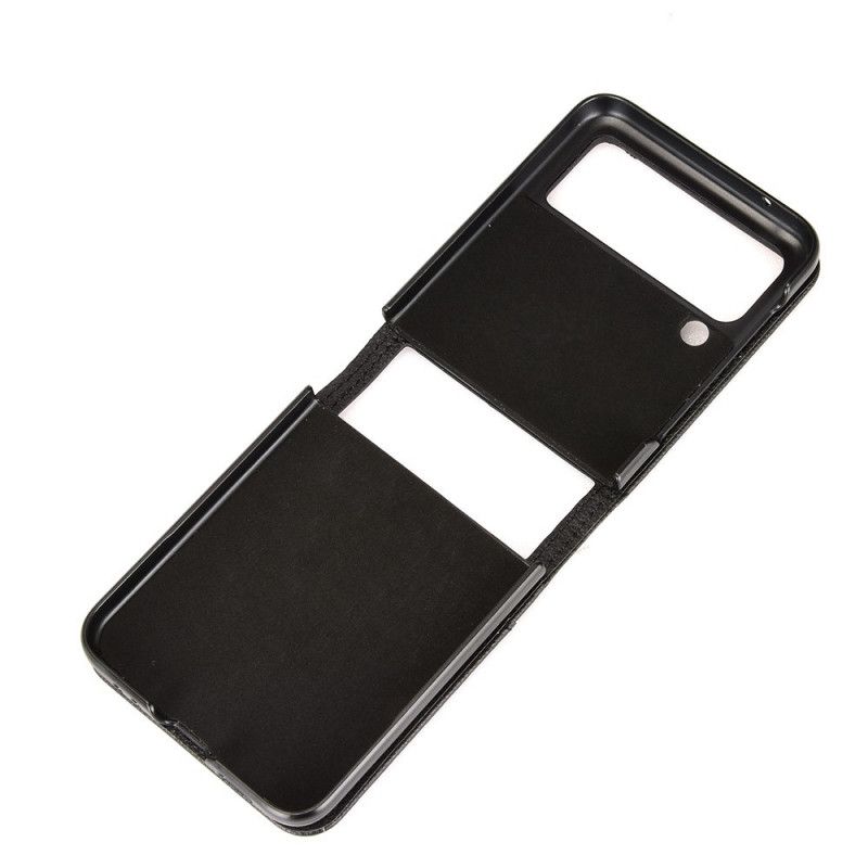 Cover Samsung Galaxy Z Flip 3 5G Flip Cover Kortholder I Litchi-læderstil